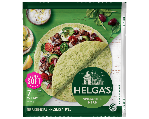 Helgas Wrap Spinach and Herb P7 445 g Helgas Wrap Spinach and Herb P7 445 g