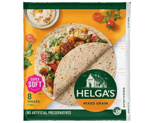 Helga's 8 Mixed Grain Wraps 508g Helga's 8 Mixed Grain Wraps 508g
