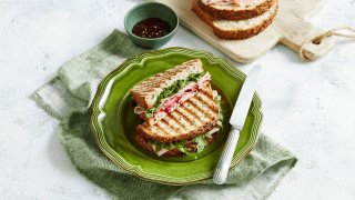 Ham, Goats Cheese & Beetroot Toasties Image